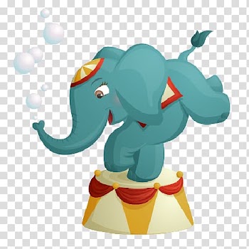 Elephant Cartoon Circus , watercolor elephant transparent background PNG clipart