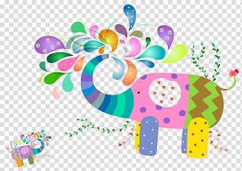 Elephant Cartoon Pattern, Colored elephant and baby elephant transparent background PNG clipart