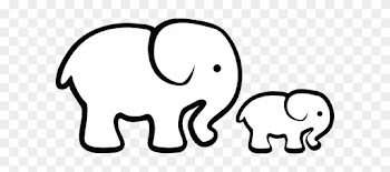 Elephant Clipart Easy Pencil And In Color Elephant - Baby Elephant Clipart Black And White
