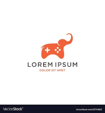 Elephant gaming logo template vector image