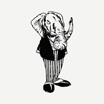 Elephant in suit  clipart, | Free PSD - rawpixel