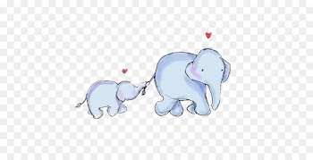 Elephant Infant Mother Illustration - elephant 