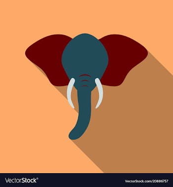 Elephant large cartoon mammal african bush or vector image