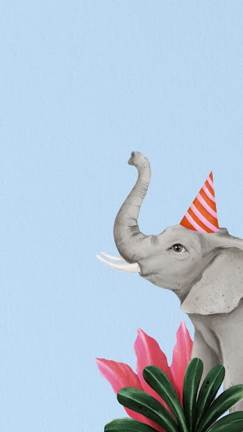 Elephant mobile wallpaper, blue design | Free Photo Illustration - rawpixel
