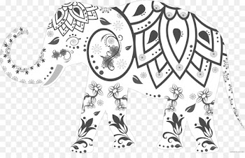 Elephant, Redbubble, Indian Elephant, Line Art, Coloring Book PNG