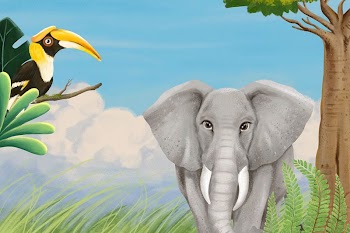 Elephant wildlife background, drawing design | Free Photo Illustration - rawpixel