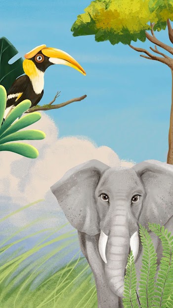 Elephant wildlife iPhone wallpaper, drawing | Free Photo Illustration - rawpixel