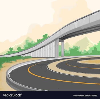 Elevated road on dusk vector image