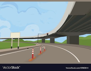 Elevated road scene vector image