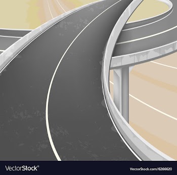 Elevated road scene vector image