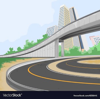 Elevated road scene vector image