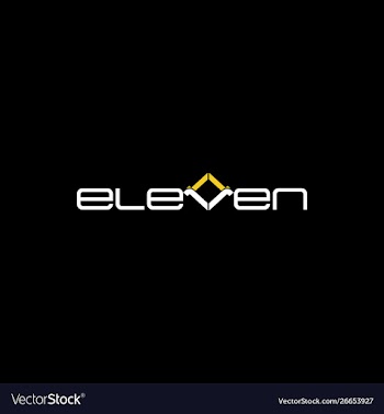 Eleven brand text creative business logo vector image