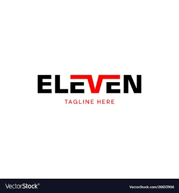 Eleven brand text creative logo vector image