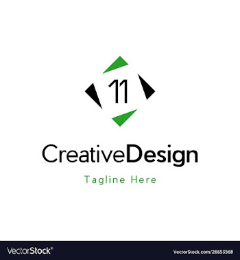 Eleven11 numeric creative logo design vector image