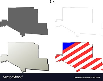 Elk Map Icon Set vector image