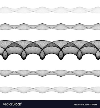 Elliptical page text divider line set vector image