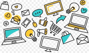 Email marketing Doodle Euclidean vector Search engine optimization - Hand-painted shop online marketing programs cover 