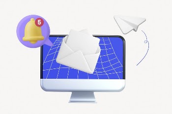 Email notification on computer, 3D | Free Photo - rawpixel