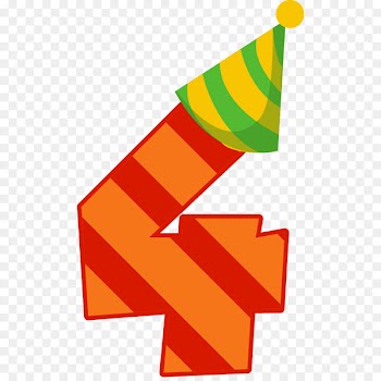 Email Triangle Area Clip art - Gold number four 