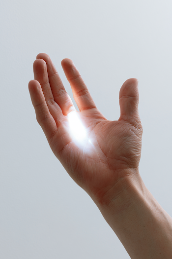 Emanating Light from an Open Hand