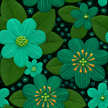 Embellished Green Floral Pattern