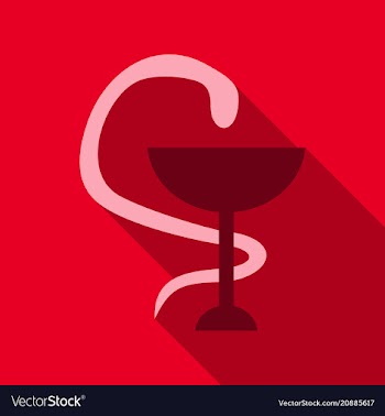 Emblem for drugstore or medicine the snake vector image