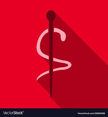 Emblem for drugstore or medicine the snake vector image