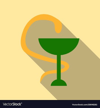 Emblem for drugstore or medicine the snake vector image