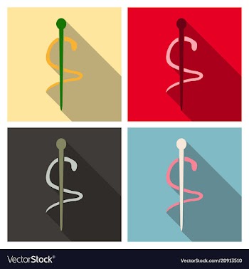 Emblem for drugstore or medicine the snake vector image