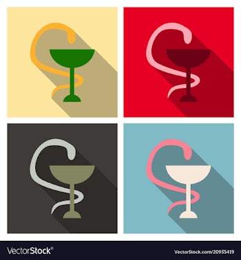 Emblem for drugstore or medicine the snake vector image