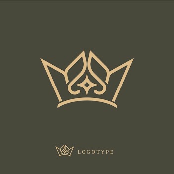 Emblem luxury beauty spa, cosmetics, jewelry, hotel, restaurant. Elegant queen icon. Vector imperial luxury crown logo design. Line art gold ornate symbol. Vintage premium king, queen vector sign.