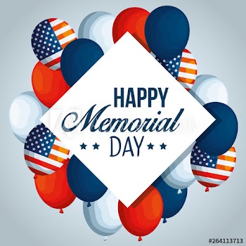 emblem with usa balloons flag decoration
