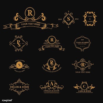 Emblems with initials set | Free stock vector - 579326