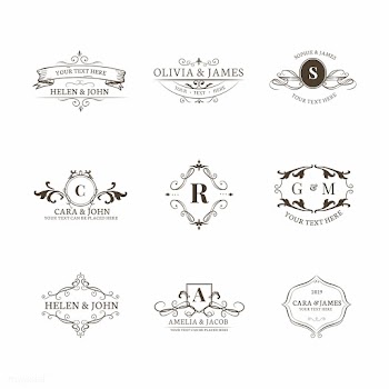 Emblems with initials set | Free stock vector - 579328