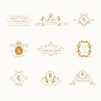 Emblems with initials set | Free stock vector - 579334
