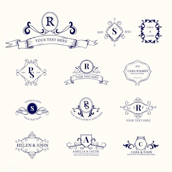 Emblems with initials set | Free stock vector - 579340