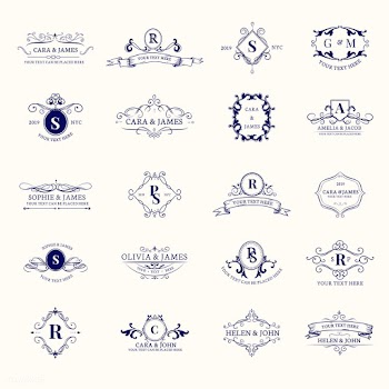 Emblems with initials set | Free stock vector - 579343