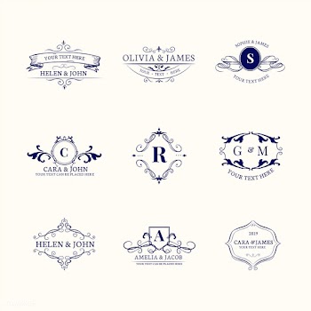 Emblems with initials set | Free stock vector - 579357
