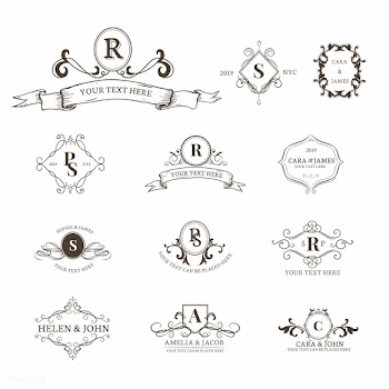 Emblems with initials set | Free stock vector - 579361