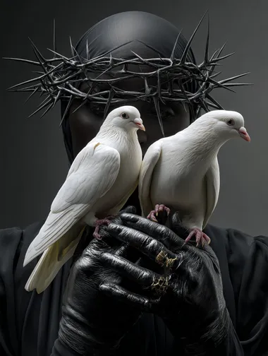 Embrace of Contrast: A Surreal Portrait