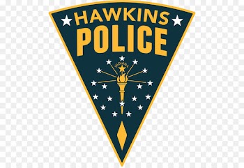 Embroidered patch T-shirt Hawkins Police officer - stranger 