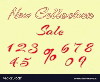 Embroidered words and numbers for retail vector image
