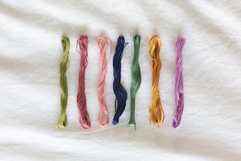 Embroidery Thread Lined Up For Crafting