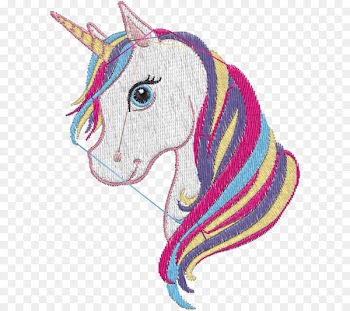 Embroidery Unicorn T-shirt Crop top Crochet - unicorn face 