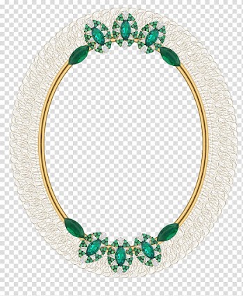 Emerald Brooch Necklace Body Jewellery, european-style frame transparent background PNG clipart