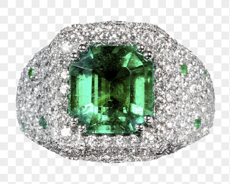 Emerald diamond ring png sticker, | Free PNG - rawpixel
