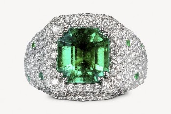 Emerald diamond ring sticker, luxurious | Free PSD - rawpixel