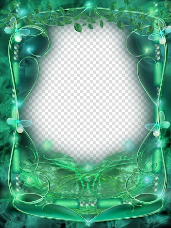 Emerald Frame, green border line transparent background PNG clipart