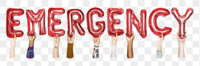 Emergency balloon png word sticker, | Free PNG - rawpixel