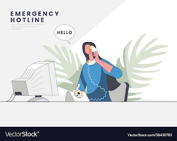 emergency hotline service concept